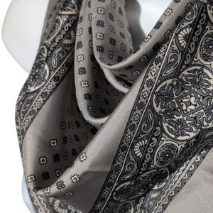 Gray and White Patterned Fabric- SILK